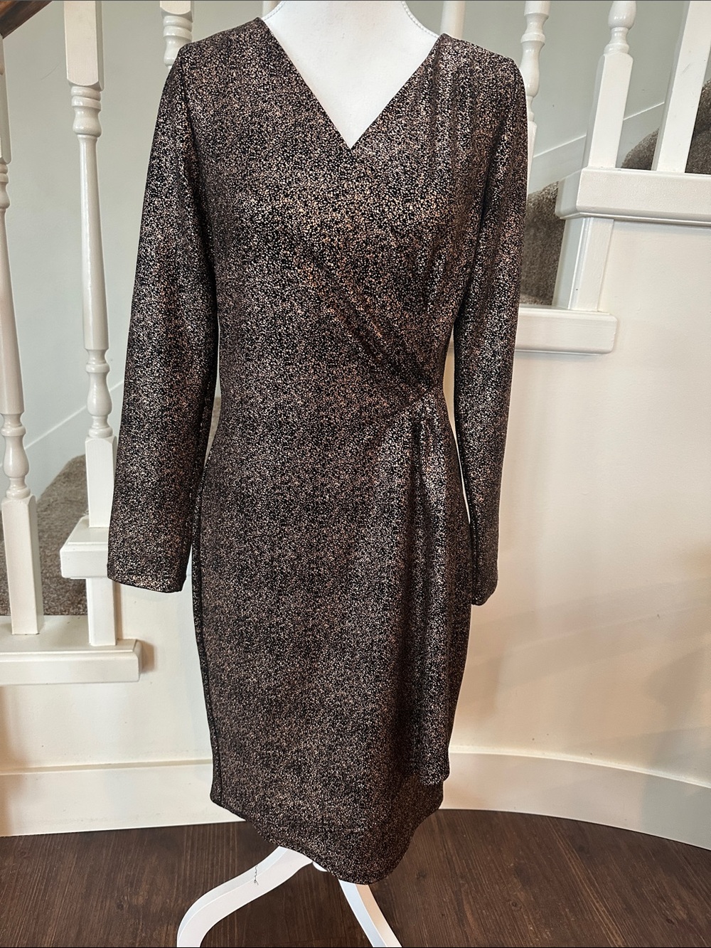 Lori M gold fall dress